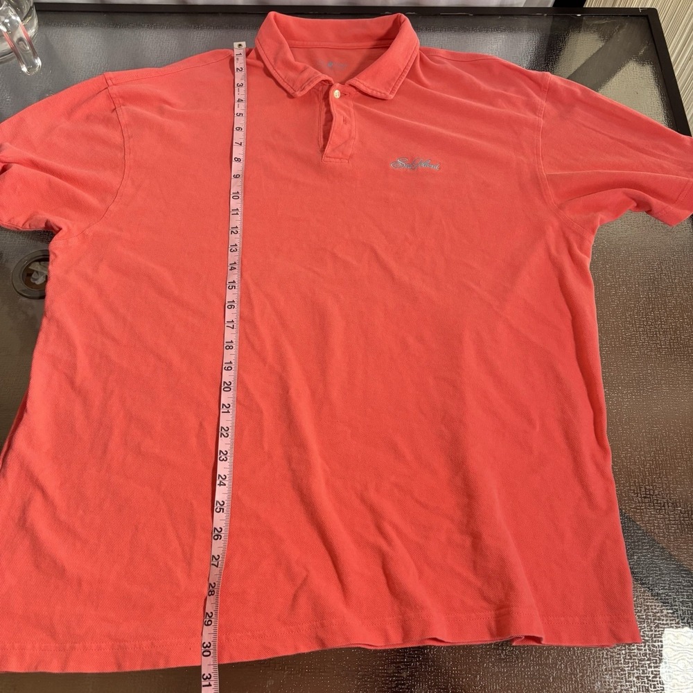 Peter Millar Sea Island Polo Golf Shirt Mens XL Sun Washed Mesh Salmon Embroider - Picture 4 of 6